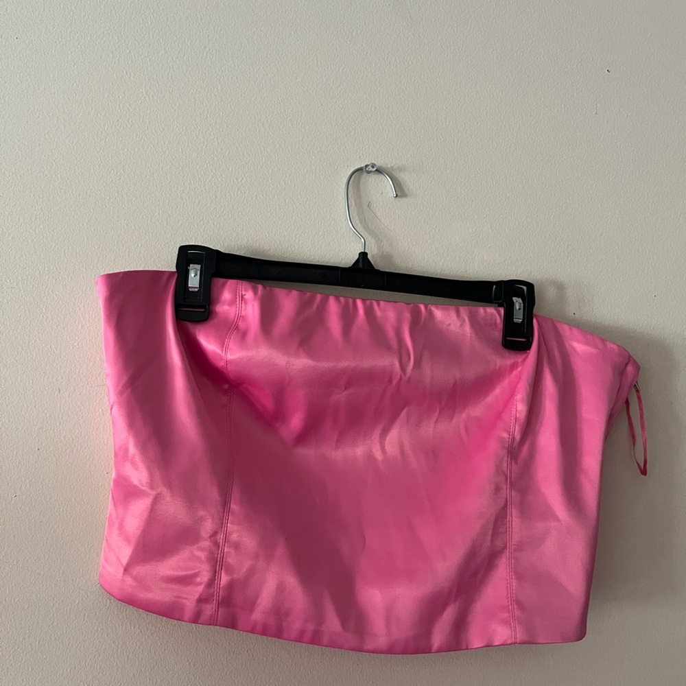 NWT new meshki strapless satin top size XL